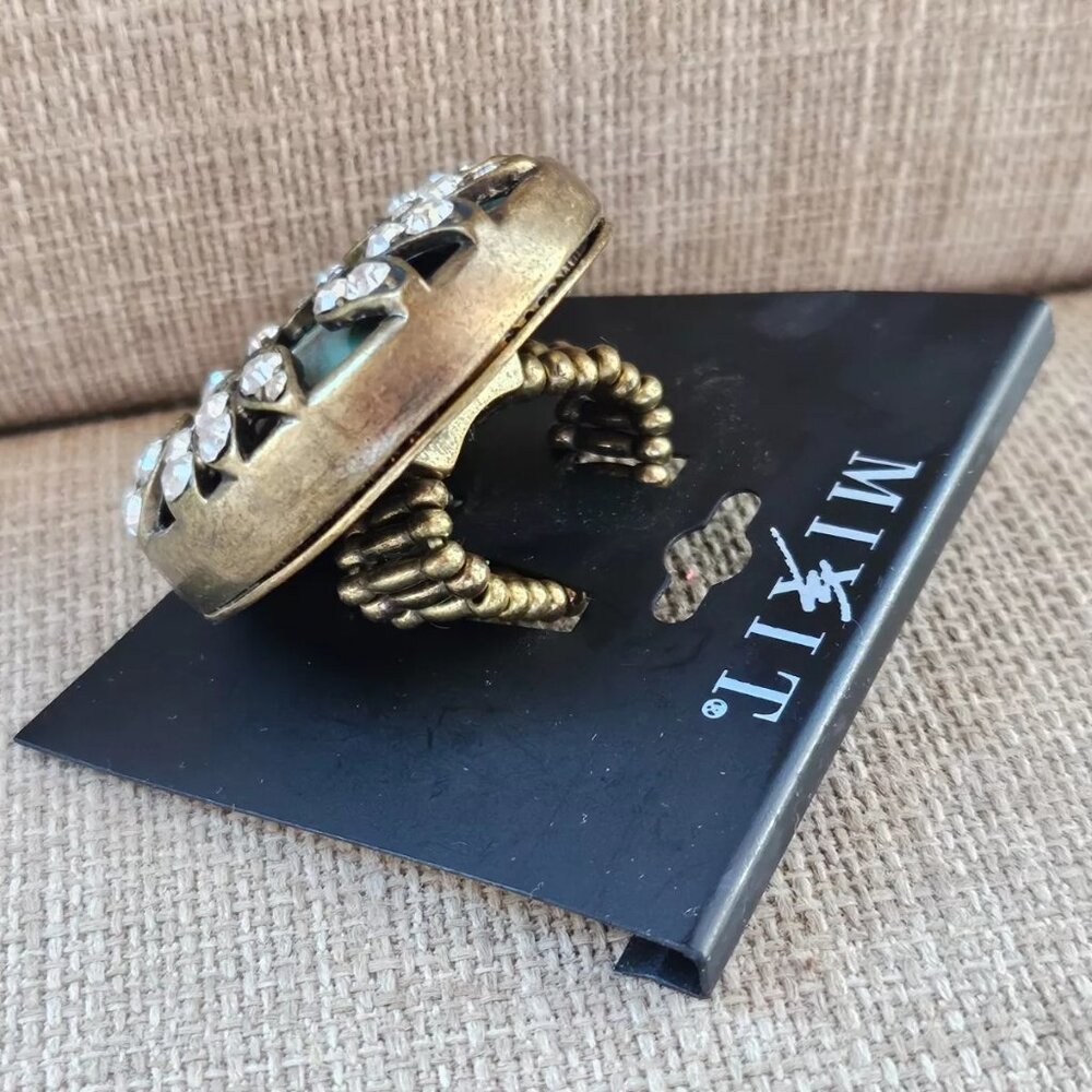 Mixit Women Ring Greex Faux Stone Statement Jewelry Ring Size Adjustable - Picture 2 of 10